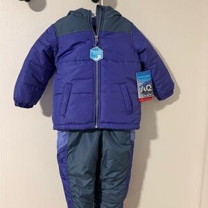 Purple and Gray Kids' Winter Jacket and Pants Set
